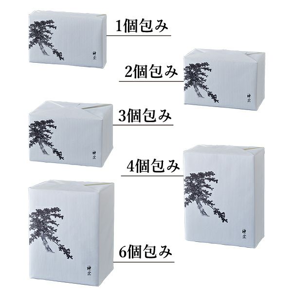 2個・3個・4個・6個のまとめての包装が可能です。他のお味のにゅうめんとまとめての包装をご希望の場合は、備考欄にご入力ください。