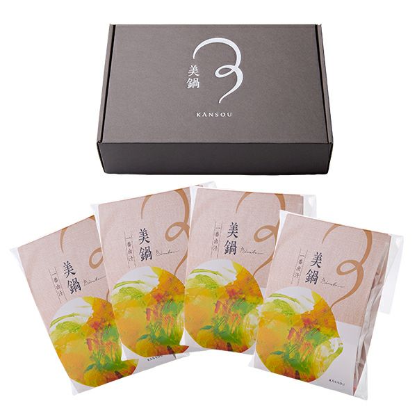 ★美鍋ギフトボックス（4袋入り）★一番出汁×4袋(1袋 2人分)